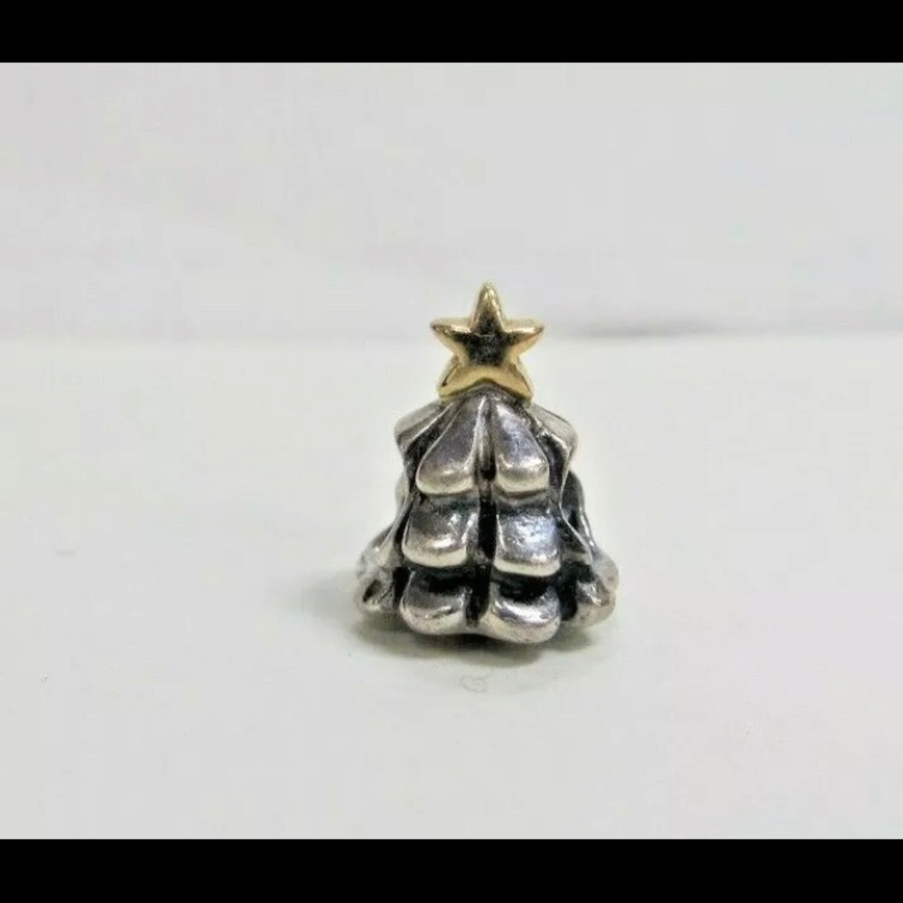 Pandora Christmas Tree Charm with Gold Star
